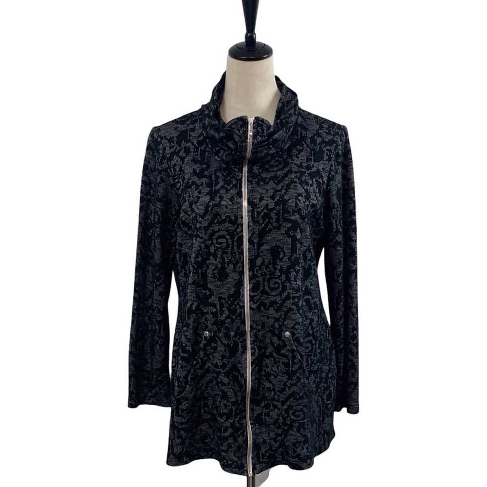 Tonia Debellis | Zip Up Knit Sweater Cardigan Jacket